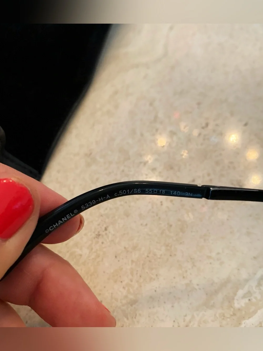 CHANEL Black Sunglasses with Pearl Accent and CC Logo
